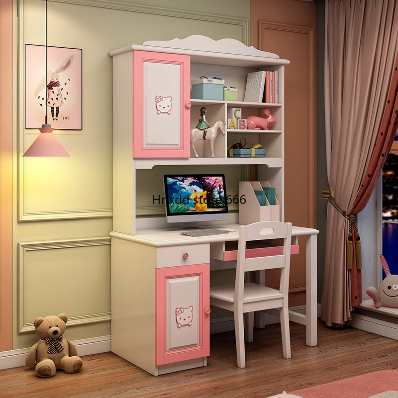 Solid wood children's desk painting and calligraphy learning right angle computer desk