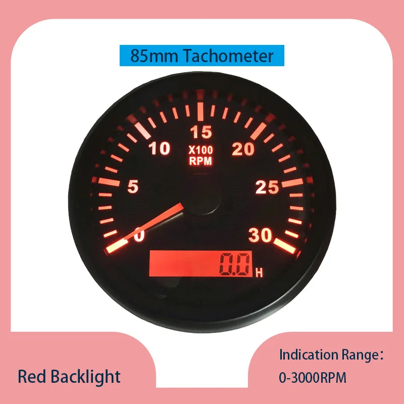 Mpu Rev Counter 85mm Tachometers Instrument 0-3000RPM Rev Counters Pulse Signal ...
