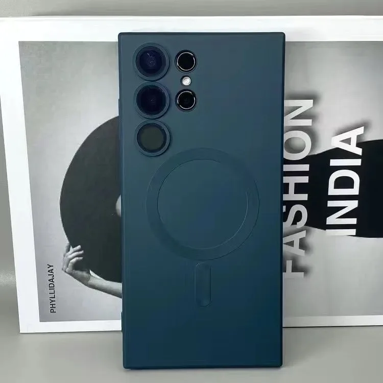 Premium Magnetic Wireless Charging Matte Phone Case - Shockproof & Soft Cover Luxury Design