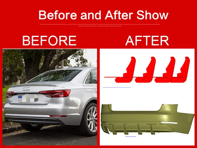 Für Audi A4 Limousine TFSI Avant TDI B9 2015-2019 Jahr Hinten Diffusor  Stoßstange Lippen Spoiler Splitter Körper Kit zubehör - AliExpress