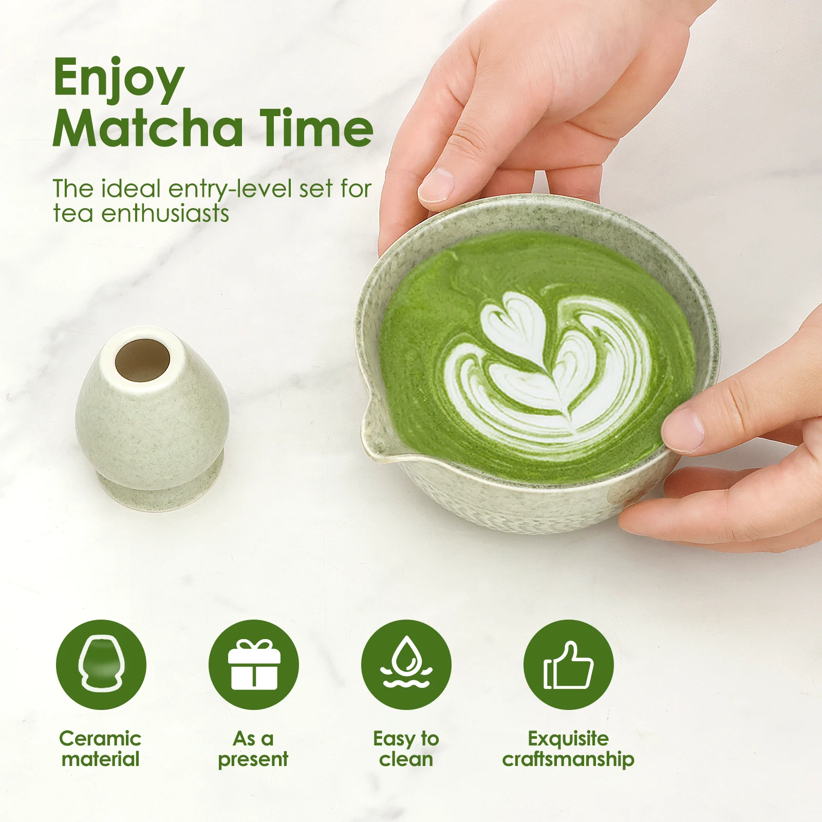 يوانزهان وعاء ماتشا سيراميك طقم شاي ياباني
