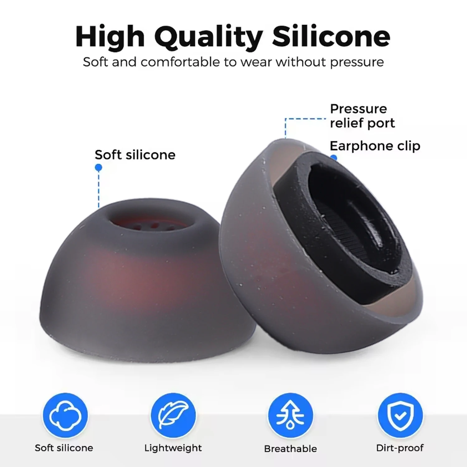Versatile Soft Silicone Noise Reduction Earbud Tips