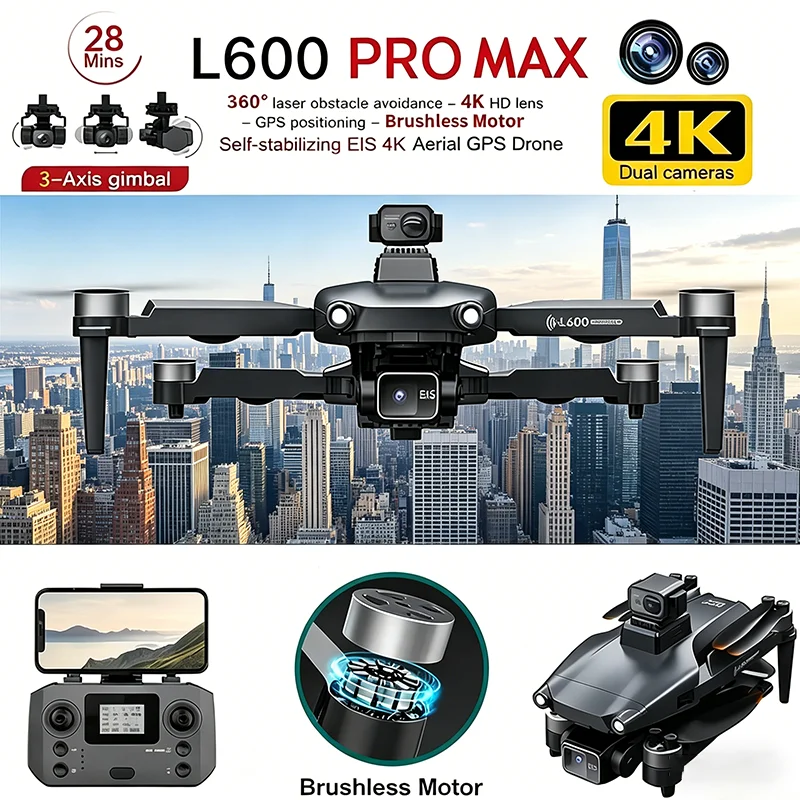 Caméra Action 360° L600 PRO MAX utilisée en extérieur avec stabilisation 3 axes pour des vidéos fluides