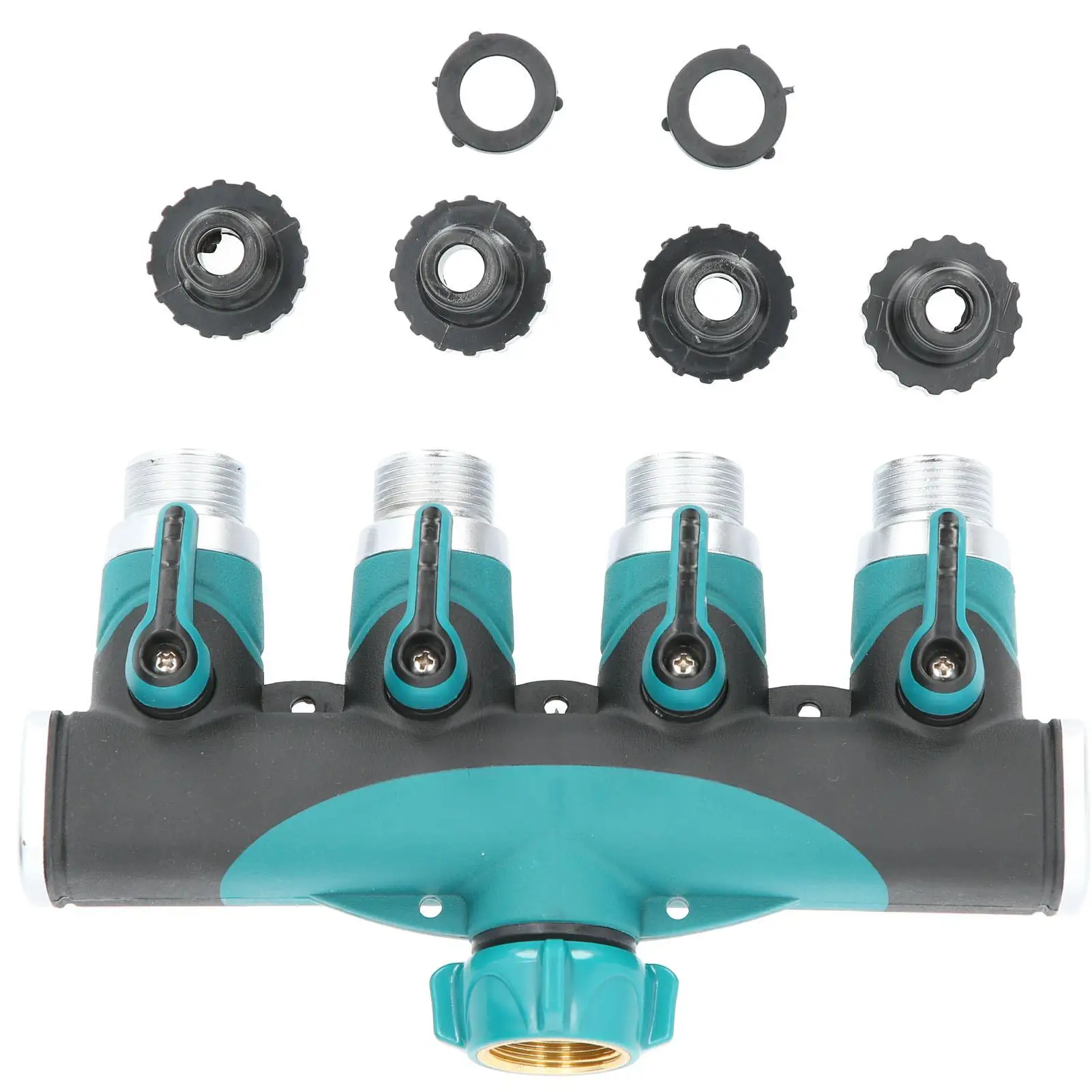4-Way Garden Water Splitter Connector-European Standard Thread Irrigation Valve Fittings