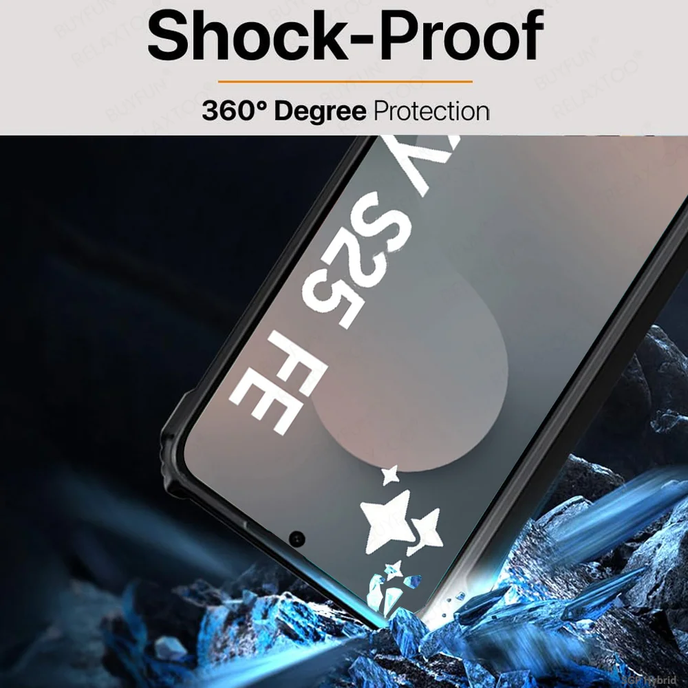 Acrylic Ring Stand Transparent Shockproof Phone Case with Hard PC Back Cover