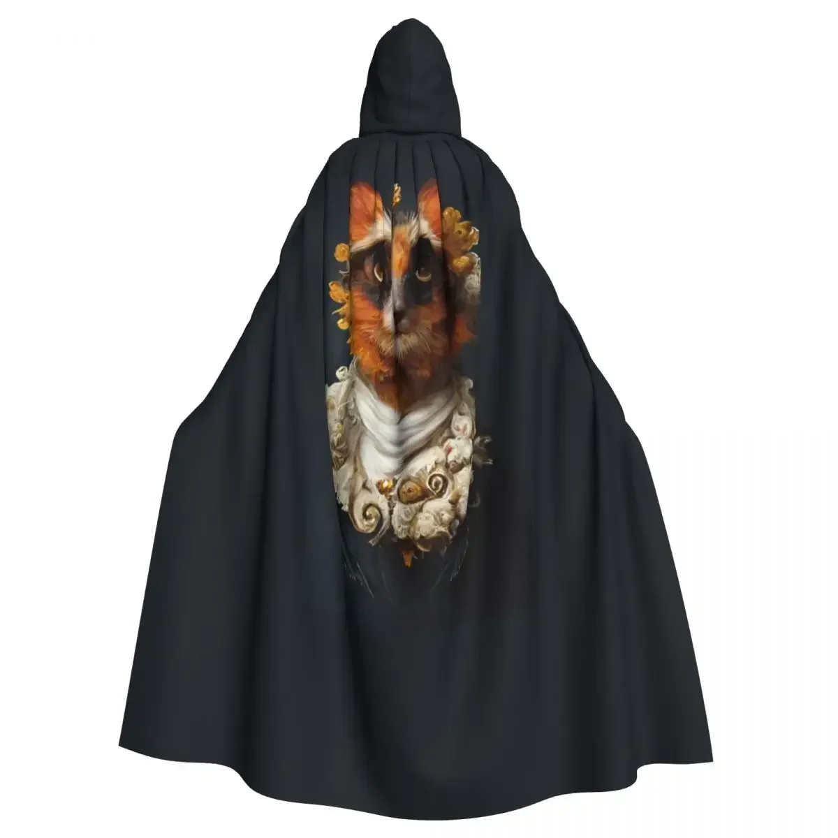 

Adult Cloak Cat Dressed Like A Human 3D Cape Hooded Medieval Costume Witch Wicca Vampire Elf Purim Carnival Party