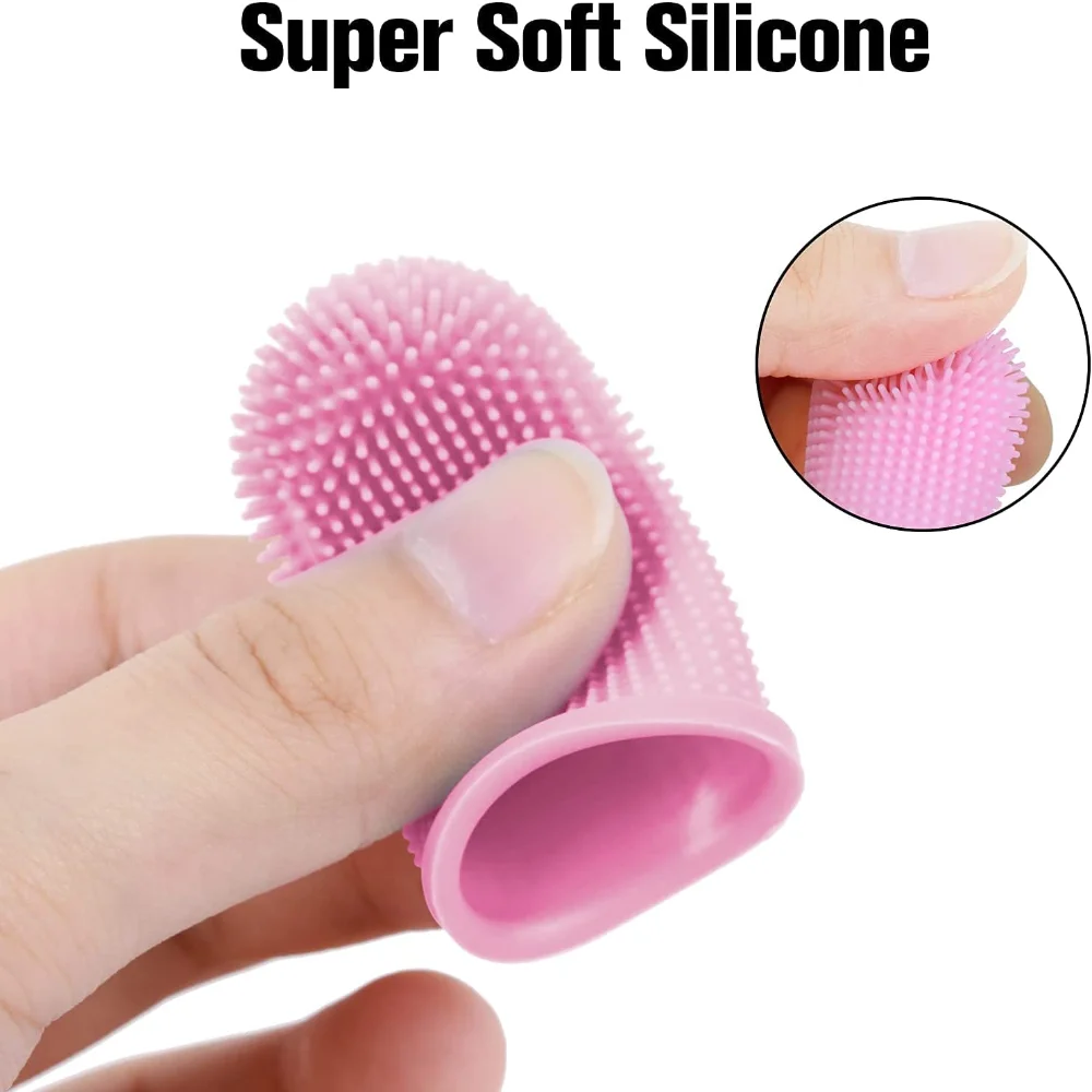 Dog Super Soft Pet Finger Toothbrush Teeth Cleaning Bad Breath Care Nontoxic Silicone Tooth Brush Tool Dog Cat Cleaning Supplies Pet Finger Toothbrush