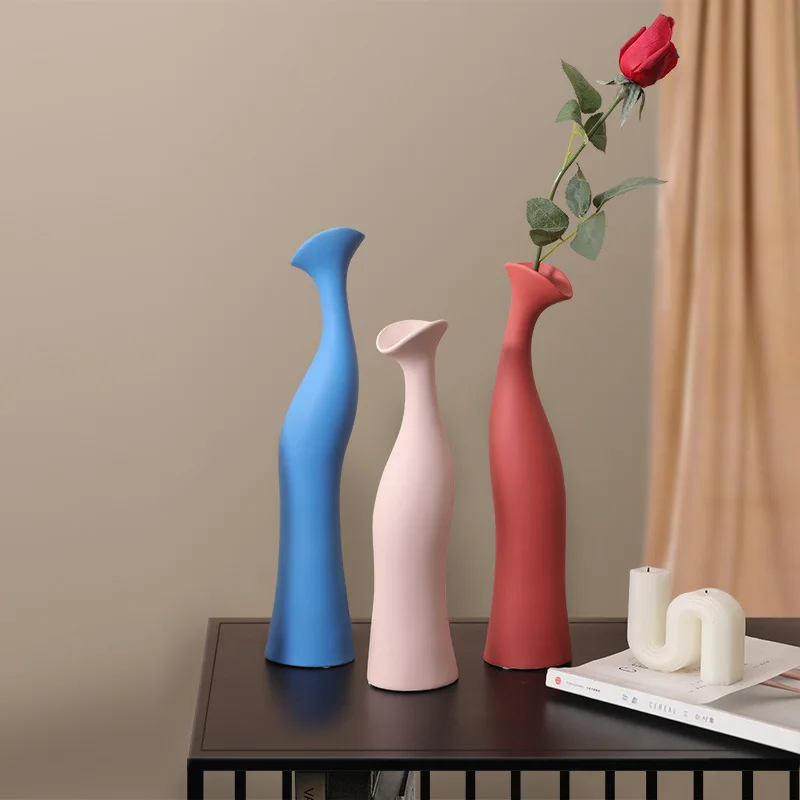 

Nordic Large Vases Home Decor Modern Ceramic Vase Decor Ornament European Ceramics Dried Flower Vase Decor Living Room Decor