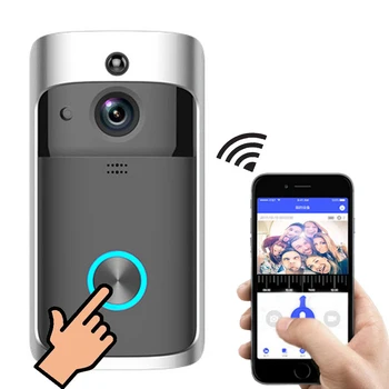 V5 Wireless Smart Doorbell Night Vision 720P HD Voice Intercom Doorbells PIR Detection Motion Sensing Security Protection Device 1