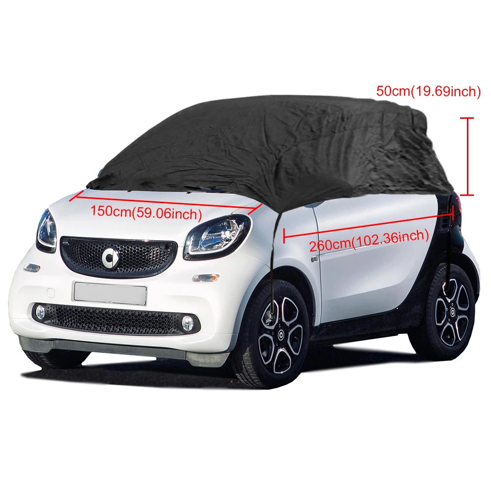 Halbe Sonnenschutzabdeckung fürs Auto, UV-Schutz, staubdicht, winddicht, für Mercedes-Benz Smart 2-Türer 2008–2023 – Detail 5