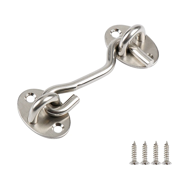 Door Latch Stainless Steel Cabin Hook Eye Shed Gate Door Latch Silent Holder Window Cabin Hook Lock And Eye Latch Lock Shed Gate