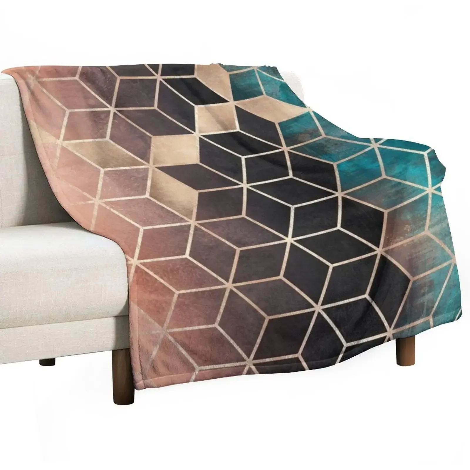 

Ombre Dream Cubes Throw Blanket Quilt Camping Blankets
