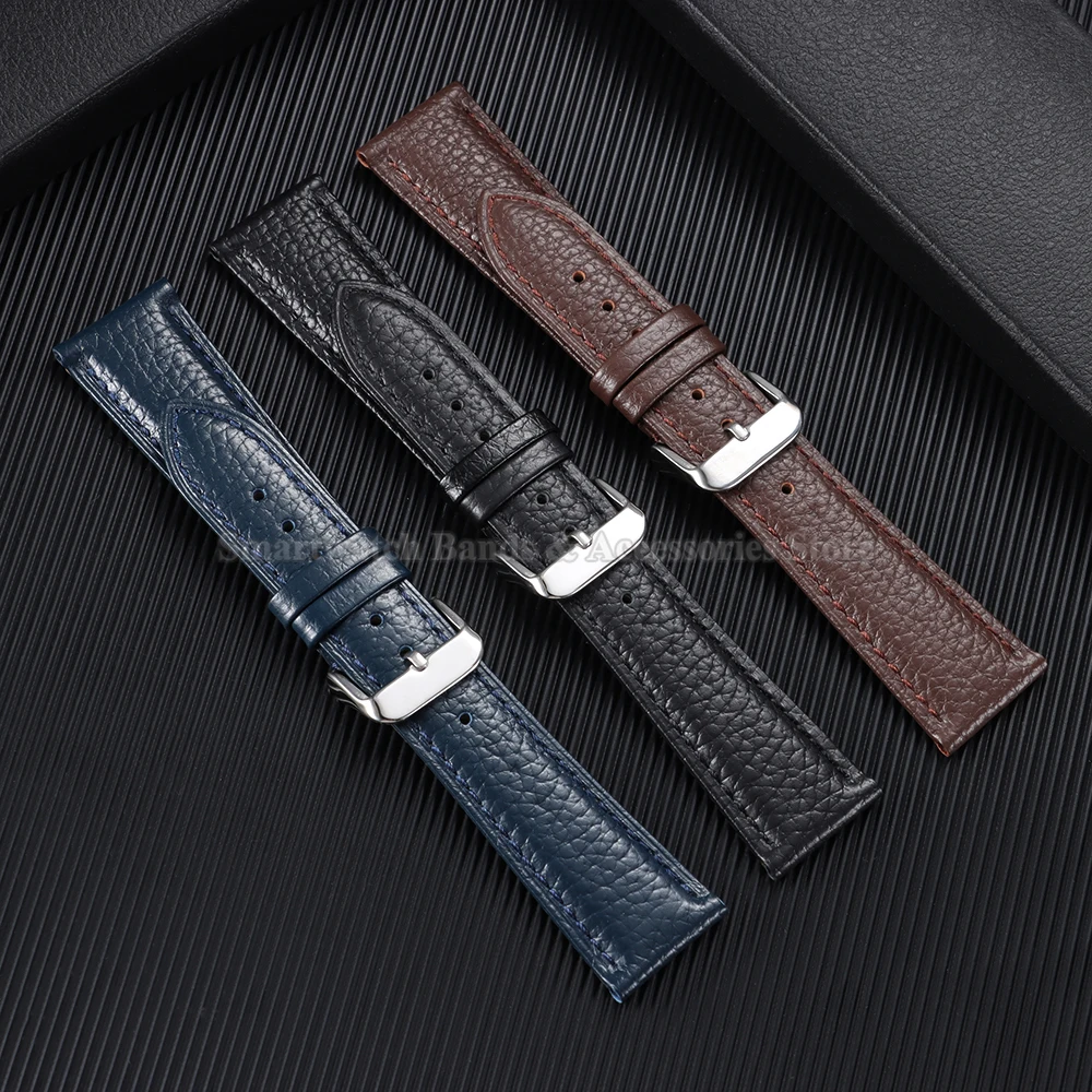 Universal Waterproof Cowhide Leather Watch Band - Sporty and Stylish Wrist Accessory