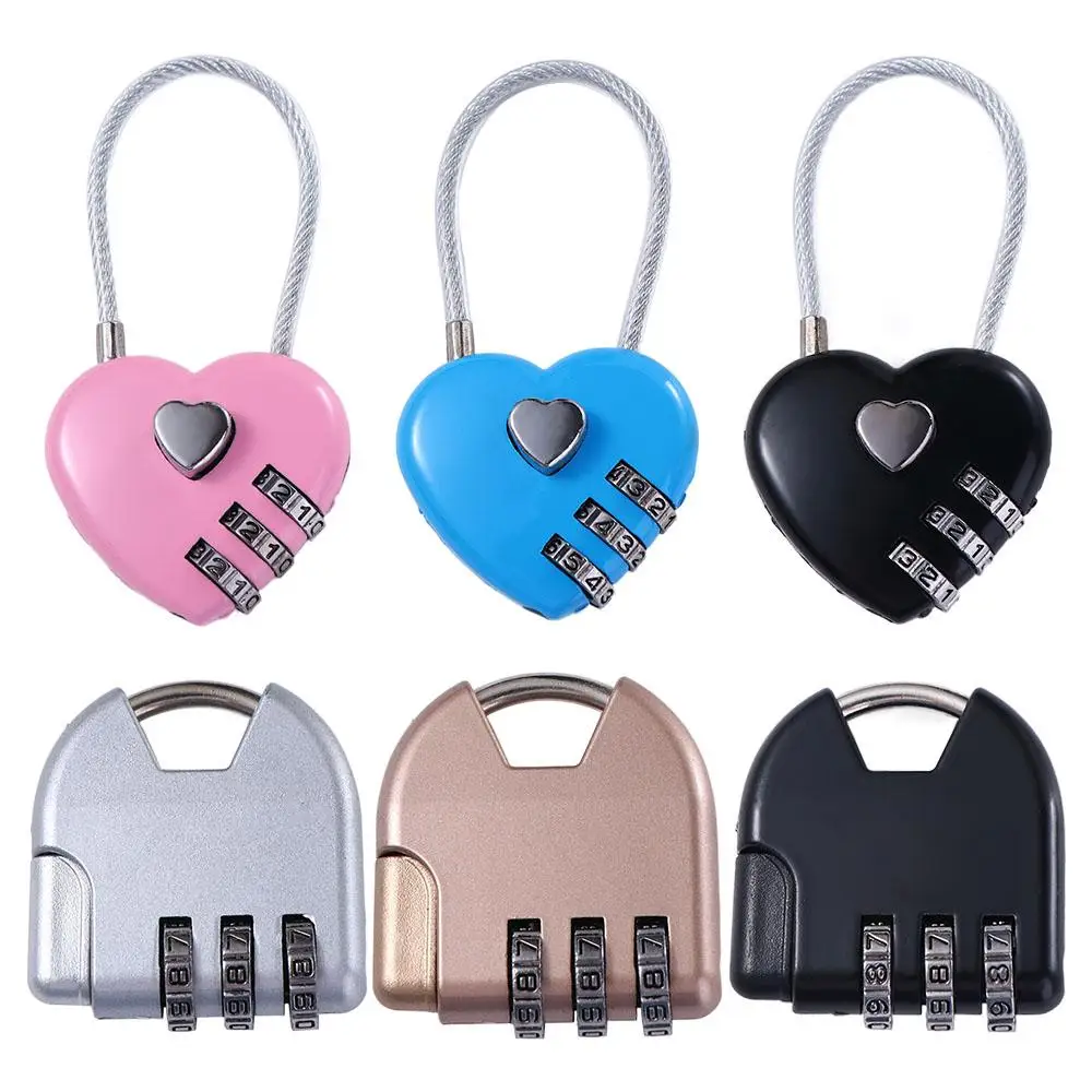 

Suitcase Baggage Trolley Case Gym Drawer Lock TSA Customs Code Lock Combination Padlock Luggage Travel Lock Heart Shape Padlock