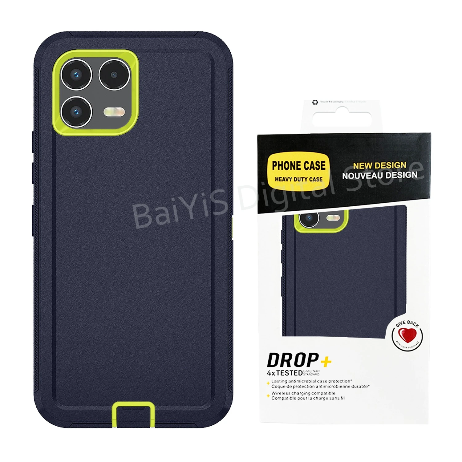 Durable Heavy Duty Hybrid Defender Phone Case - 3-Layer Armor Shockproof Protective Cover