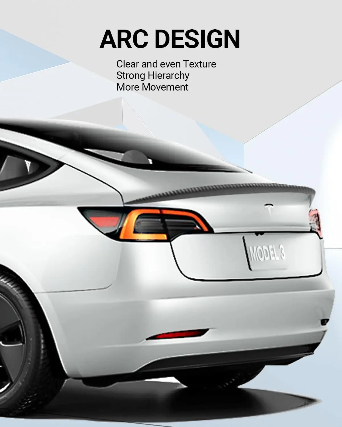 Car Rear Wing Spoiler For Tesla Model 3 Performance Original Trunk Wing ABS Black Carbon Fiber Tesla Model 3-Accessories