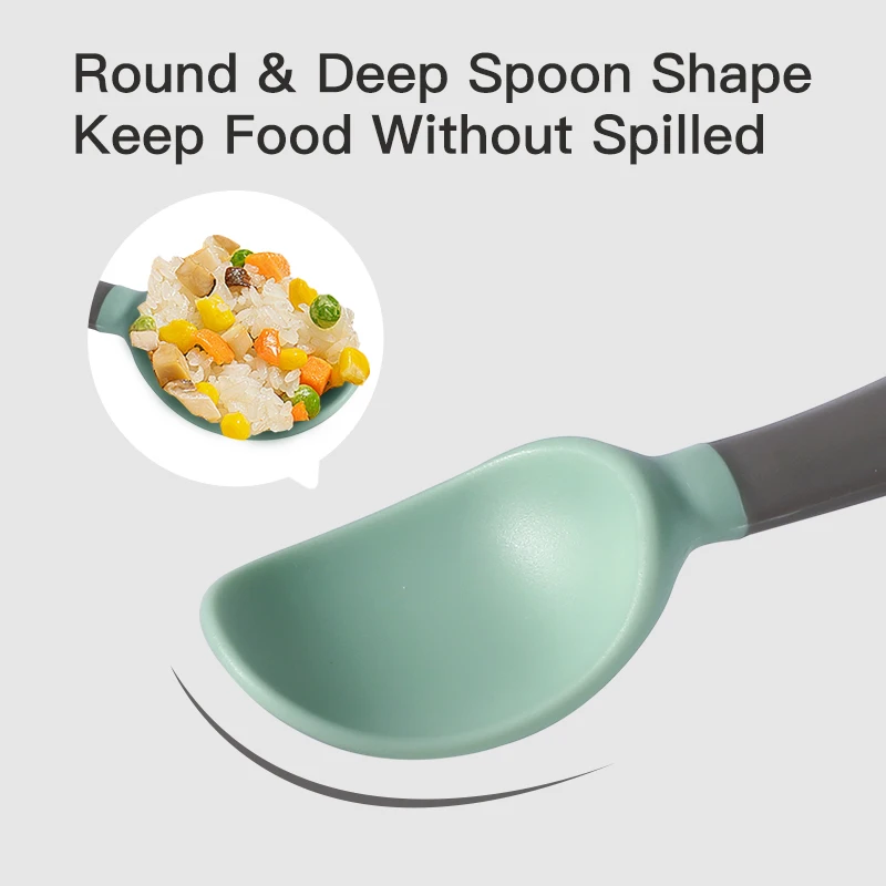 BPA Free Infant Baby Kids Children Feeding Training Non-Slip Flexible Twisting Fork Spoon Tableware