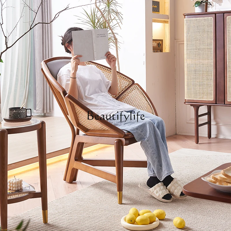 

Одноместный диван-стул из ротанга, простая кровать и завтрак из массива дерева, Балконный стул для отдыха