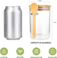 18oz Airtight Glass Jars With Lids And Spoons, Candy Jars With Lids, Clear Spice Jars, Small Food Storage Containers 2