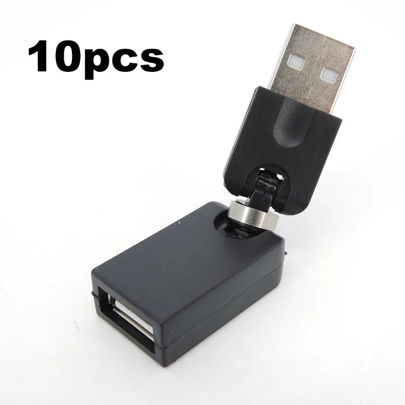 

10pcs Flexible Twist Angle 360 Degree Rotating USB A 2.0 male to female Adapter Converter for cable extension connector w1