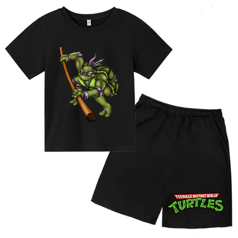 Kids' Tracksuit T-shirt 3-13 Years Old Summer Short Sleeve T-shirt Shorts Boys Girls Cartoon Animated Graphics Charming Set