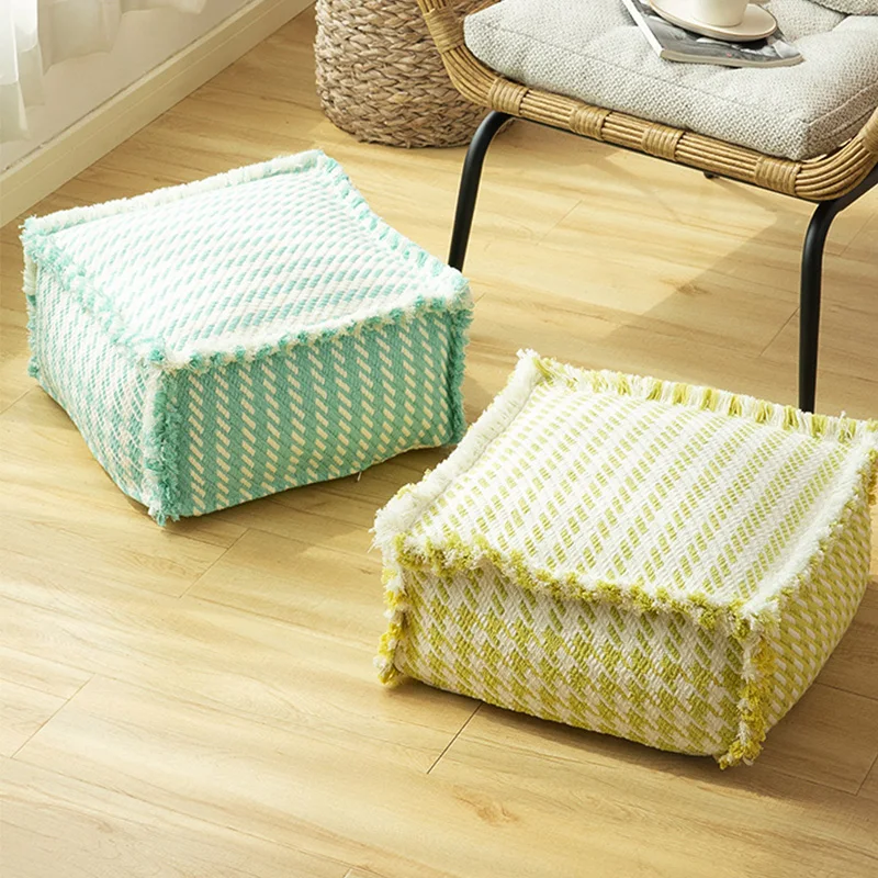 

Japanese Style Futon Cushion Modern Unstuffed Ottoman Cover Tatami Sofa Living Room Square Footstool Sitting Stool Lazy Pier