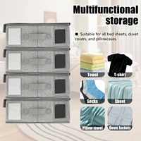 4Pcs Sheet Storage Box Organizer Foldable Window Label Blanket Bed Sheet Organizer Box Wardrobe Bed Clothes Storage Organizer 2