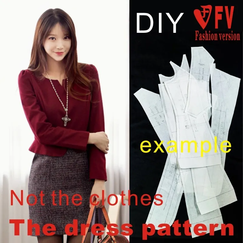 Dresses Sewing Pattern Template Cutting drawing Clothing DIY ((Not selling clothes)) BLQ-174