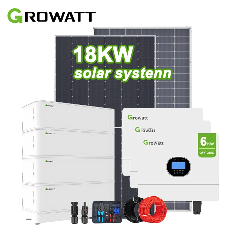 Système d'énergie solaire 18KW triphasé hors réseau, kit complet pour la maison avec stockage de batteries 1 Système d'énergie solaire 18KW triphasé hors réseau, kit complet pour la maison avec stockage de batteries 1