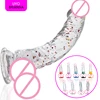 bicolor big dildos Bendable Translucent Soft Jelly Big Dildo Realistic Fake Dick Penis 18 sex toys for woman manual control UYO 1