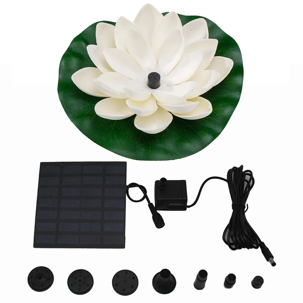 

Solar Lotus Fountain Powered Bird Bath Floating Water Pump Pond Outdoor Garden Pool Pond Fish Tank Solar Bird Bath Fountain