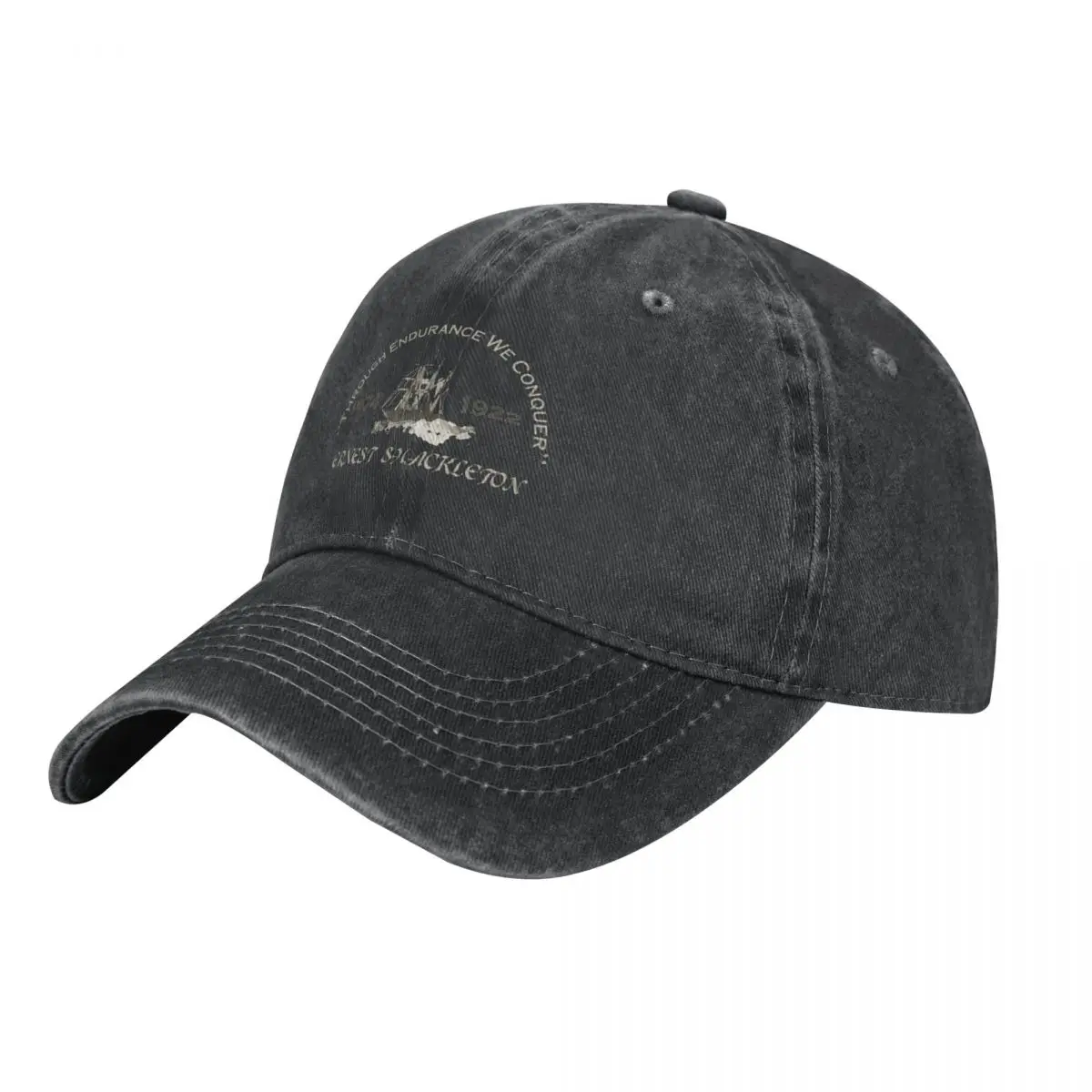 Through Endurance We Conquer - Sir Ernest Gracketon Cowboy Hat Black Golf Cap Sunhat Caps For Men Women'S