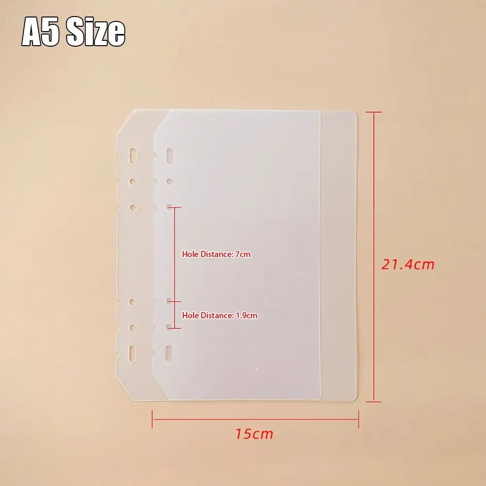 10Pcs A4 A5 A6 A7 노트북 디바이더 무광택 투명 내부 종이 분리기 범용 문구 액세서리