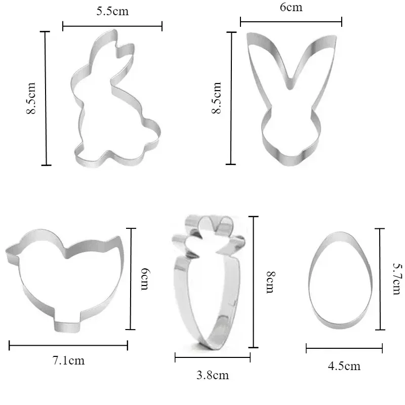Easter Stainless Steel Cookie Cutter Mold Bunny Eggs Carrot Biscuit Moulds Baking Pastry Accessories Happy Easter Party Supplies cookie cutter cookie mould cookie printing mold baking mold