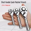 72 Teeth Quick Socket Mini Ratchet Wrench Spanner 1/4 3/8 1/2 Big Medium and Small Fly Two-way Horns Short Handle Repair Tool 2