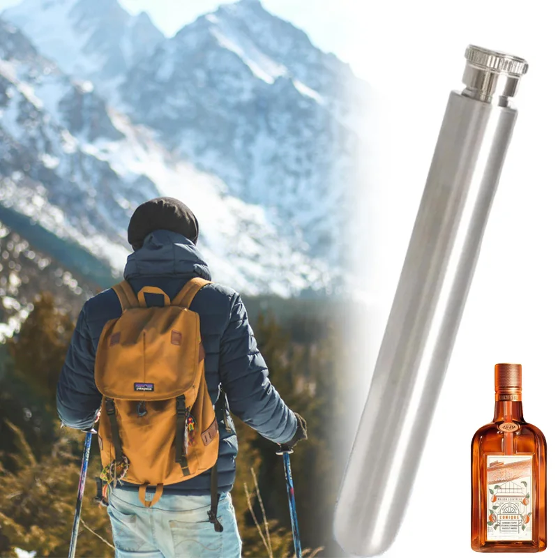 Stainless Steel Flask Flasks Wine Whisky Bottle Tubular 1.5oz Portable Whiskey
