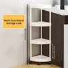 4-storey Bathroom Tripod Rolling Storage Cart Organizer, Space Saving Corner Rack, Durable Plastic with Wheels 6