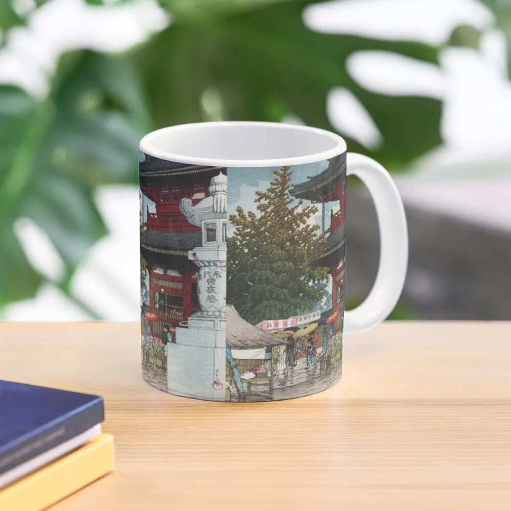 

Morning Rain at Asakusa by Kawase Hasui Coffee Mug Cups Set Porcelain Custom Cups Customs Mug