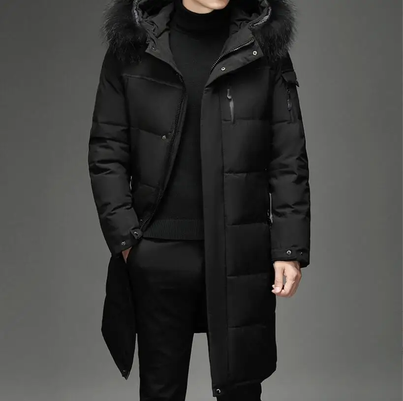 Men s Thickened Down Jacket 30 Winter Warm Down Coat 2023 New Men Fashion Long black