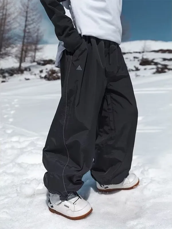 Skiing Pants Men's Women's Single Board Waterproof Loose Fit Wear Resistant Professional Double Board