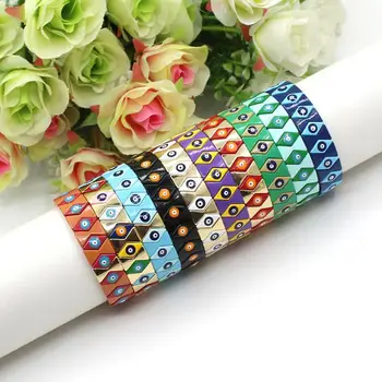 Ins Bohemian Macaron Color Matching Drip Oil Rainbow Ladies Enamel Bracelet. Beach Pastoral Vacation Stretch Bracelet Jewelry