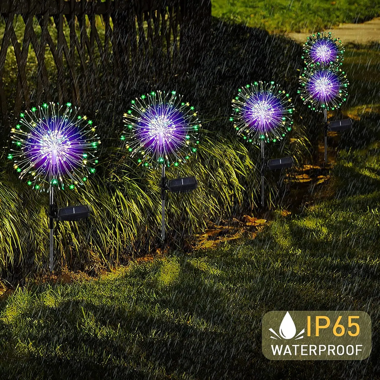 Guirlande lumineuse solaire pour jardin extérieur, 60/200/420 LED, motif pissenlit, à planter, idéale pour Noël et Halloween. Décoration de pelouse._voghion.com