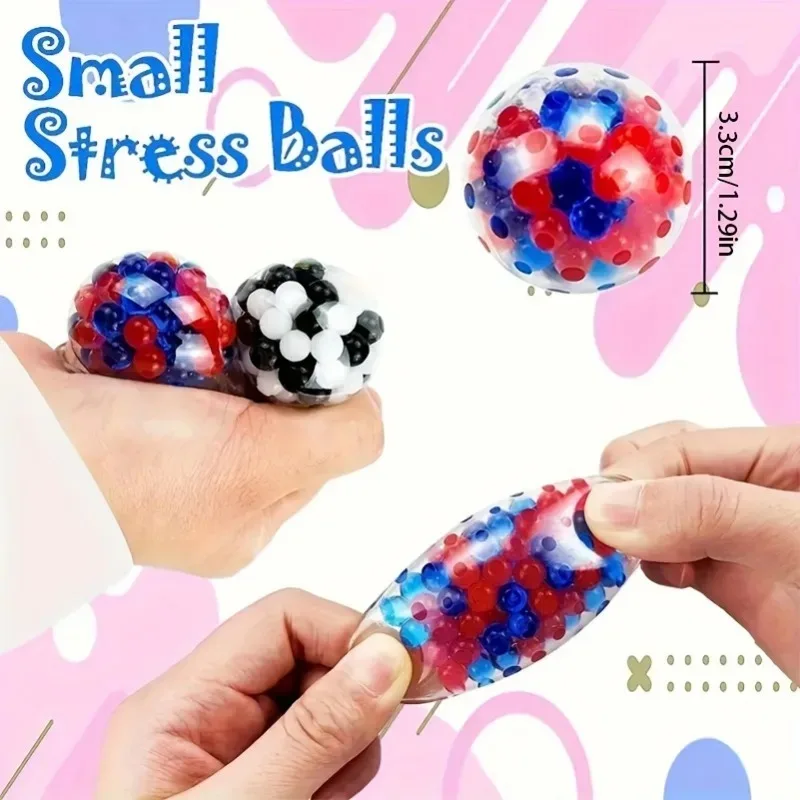 6er-Set Mini-Squishy-Bälle, Regenbogenbälle, sensorisches Fidget-Spielzeug für den Alltag, langlebige, ungiftige Quetschbälle zum Stressabbau_voghion.com