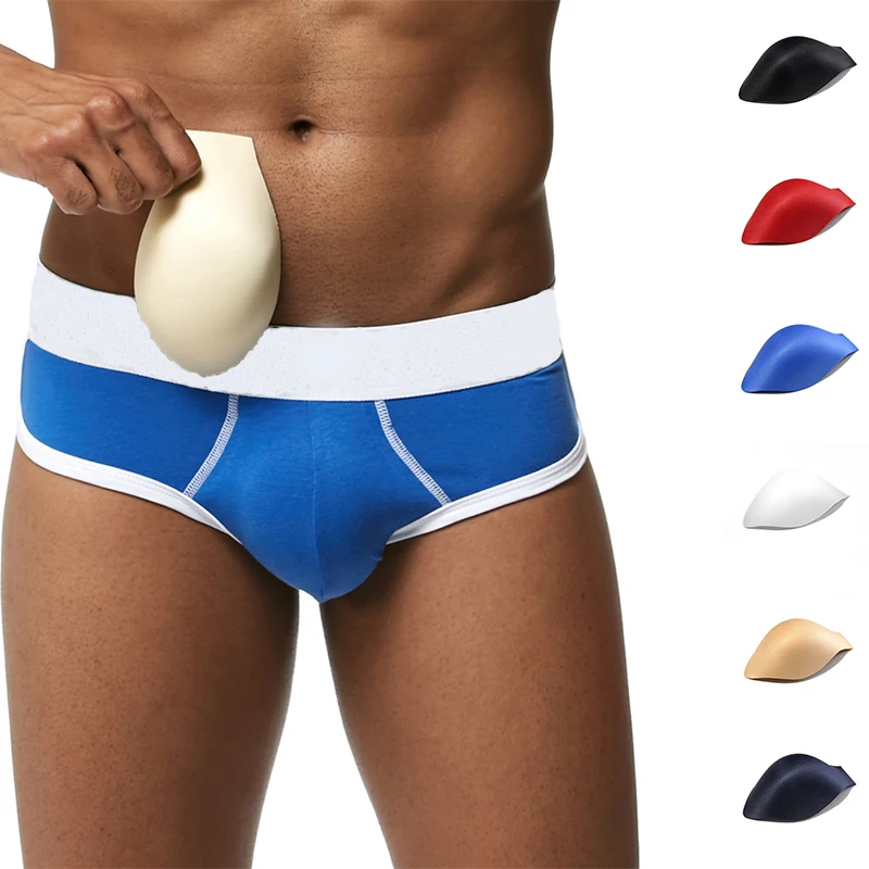 CLEVER-MENMODE Men Stereo Push up Cup Underwear Pad Inside Enhance Frontal Protection Cushion Inner Padded Enlarge