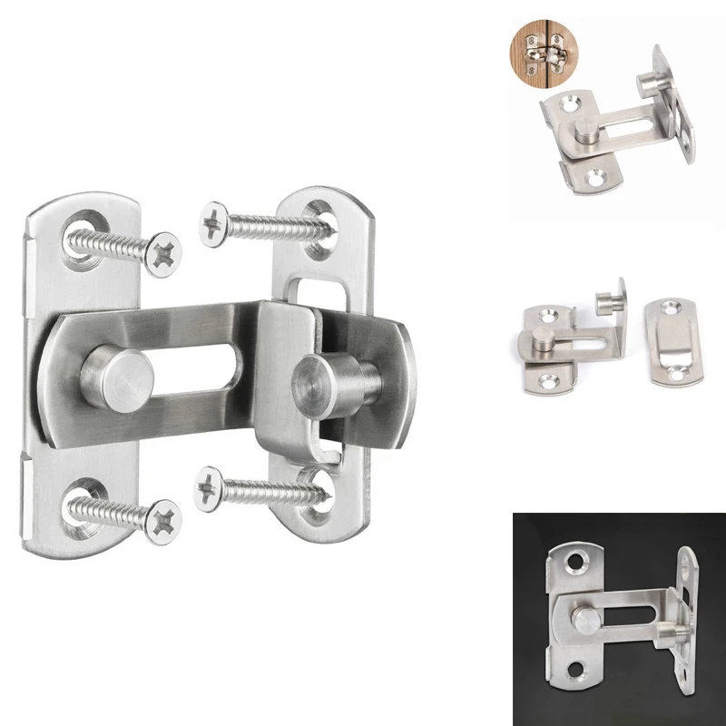90 Degree Right Angle Door Latch Hasp Barrel Bolt With Screws For Doors Buckle Bolt Sliding Lock 5Pcs images - 6