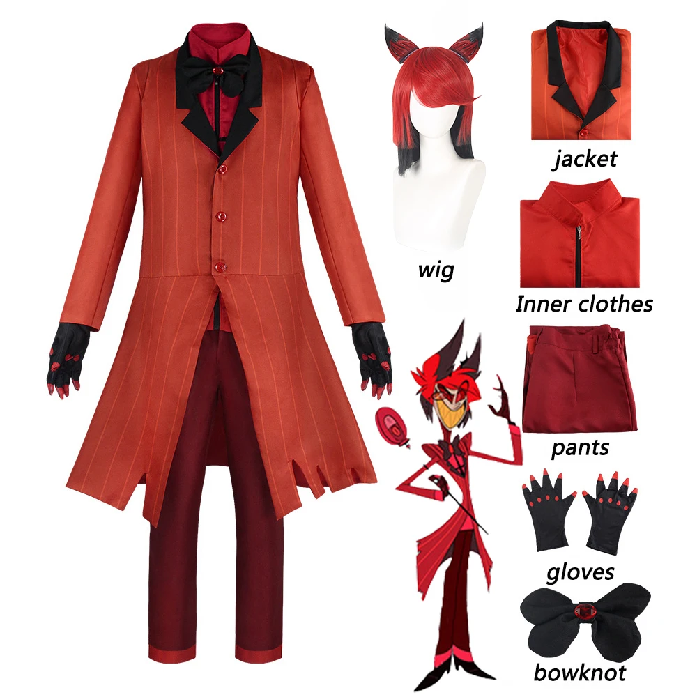 Hazbin Hotel Alastor Red Suit Cosplay Costume