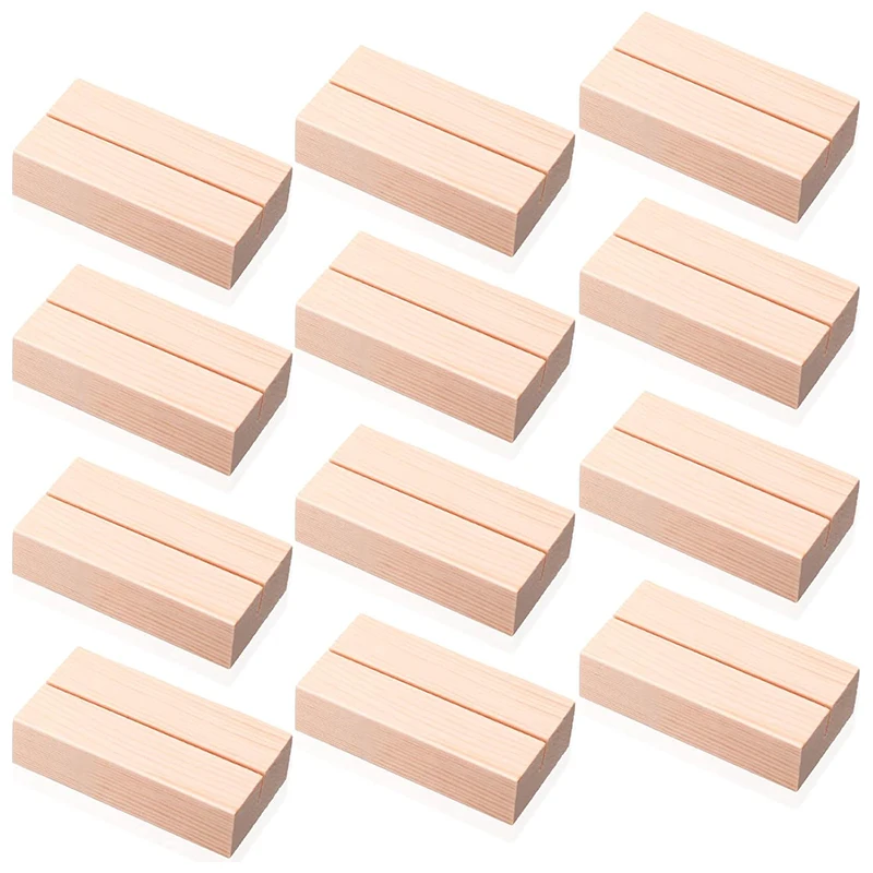 5pcs Wooden Place Card Holders Wood Photo Postcard Clip Stand Holder Rustic Wedding Birthday Party DIY Table Number Name Sign