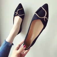 Flat Shoes Women's New Fashion Summer Autumn New Suede Surface Shallow Mouth Pointed Toe Large Size Women's Shoes 1