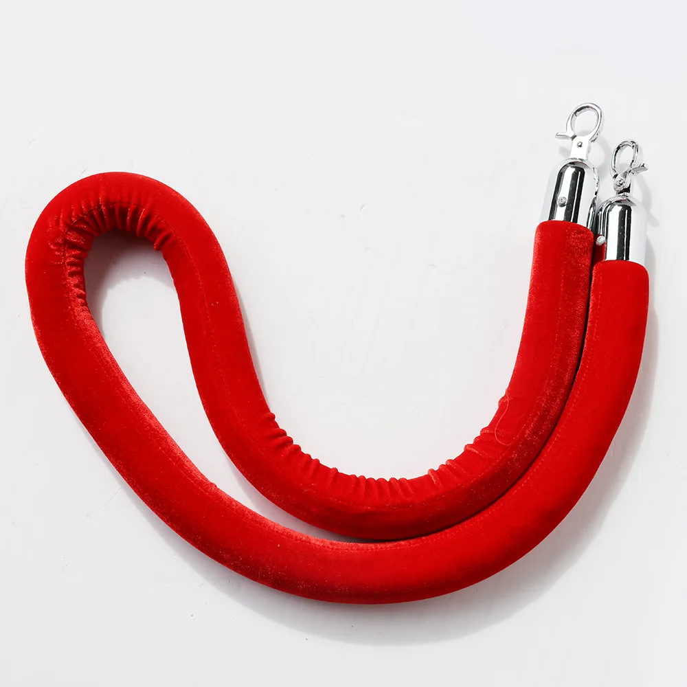 KINJOIN 1.5M High Quality Long Flannel Sling Twisted Lining Barrier Rope For Welcoming Queuing Columns Pole Fences Stands