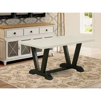 VT626 V-Style Kitchen Dining Table - a Rectangle Wooden Table Top with Stylish Legs, 36x60 Inch, Multi-Color 1